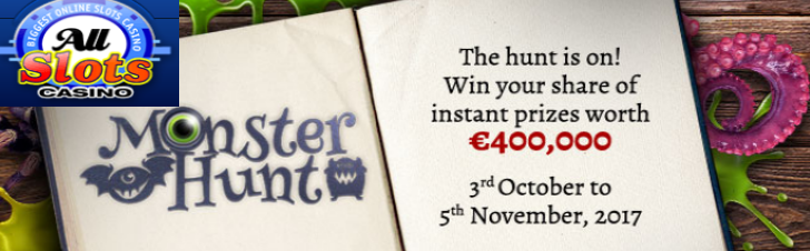 Go on a Monster Hunt for a share of 400000 at All Slots Casino