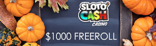 $1,000 Thanksgiving Slot Freeroll at Sloto Cash Casino