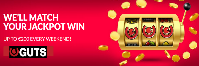 Guts Casino will match your Jackpot win every weekend