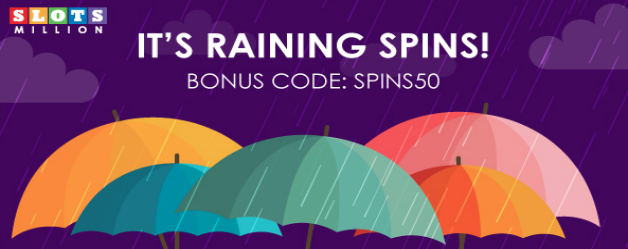 Its Raining Spins at Slots Million Casino