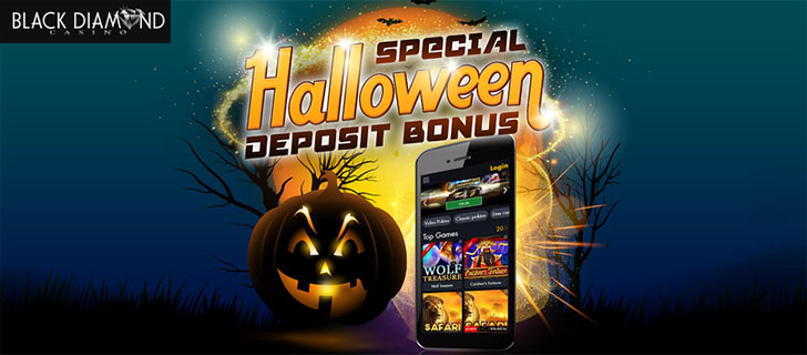 Get a special Halloween Deposit Bonus at Black Diamond Casino