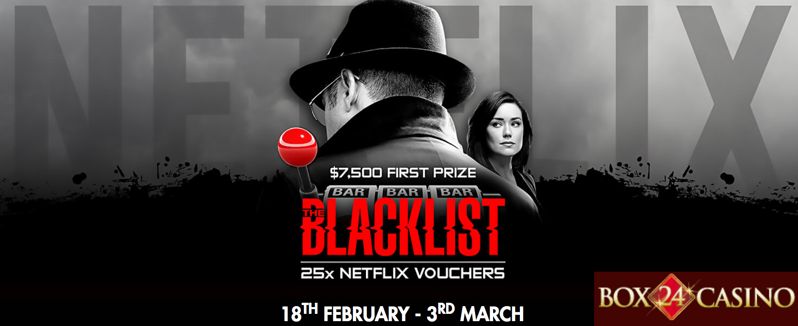 Win a Share of $15,000 in The Blacklist Season 6 Netflix Promotion at Box 24 Casino