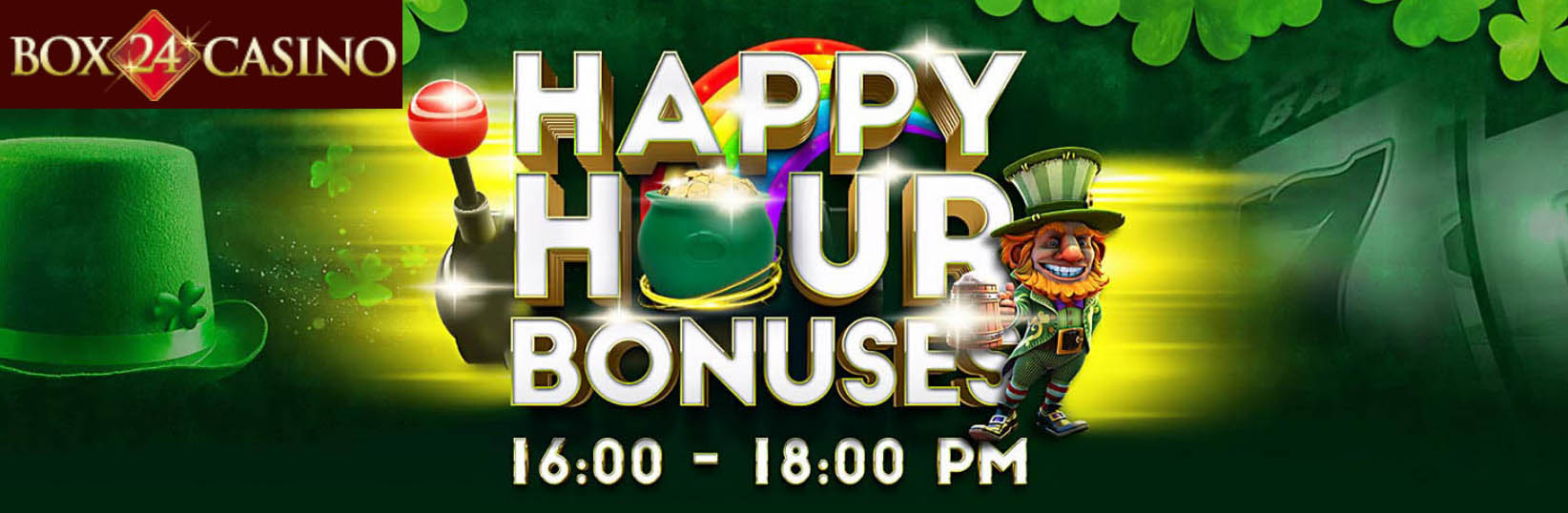 Bag a Happy Hour Bonus this St. Paddy's Day at Box 24 Casino
