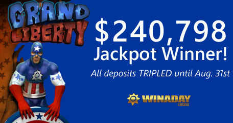 Penny Slot Player Ups her Game and Scoops up a $240,798 Progressive Jackpot at WinADay Casino
