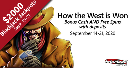 Discover how the West was Won with Free Spins and Jackpot Blackjacks at Intertops Casino
