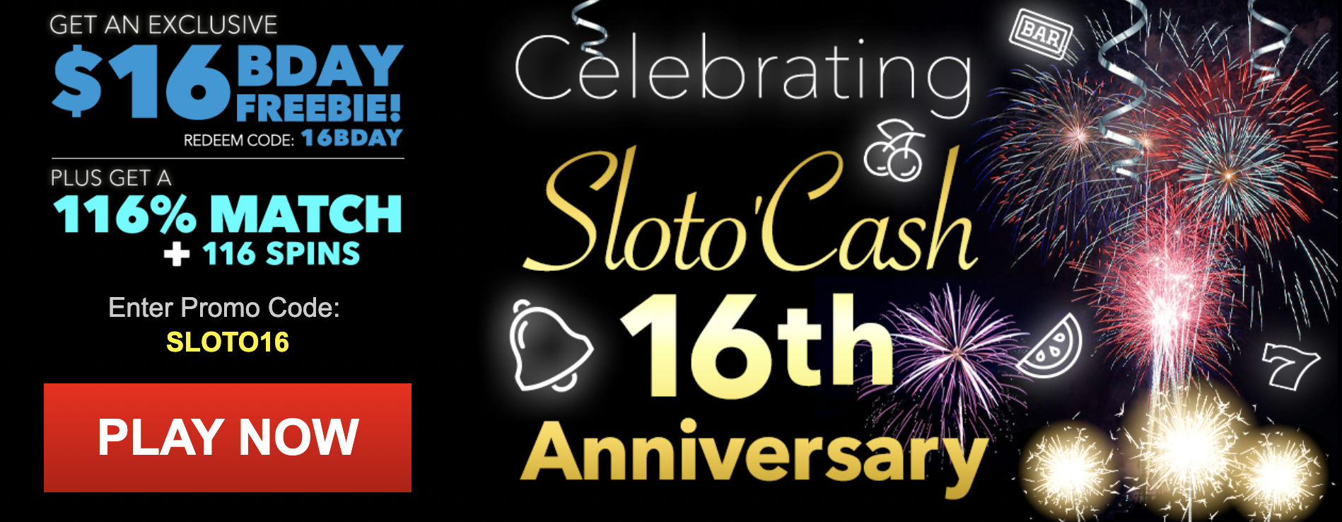 Get Ready for a Sweet 16 Slot Party at Sloto Cash Casino